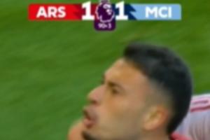 英超官方回顾曼城枪手首回合交锋，马丁内利替补登场补时吊射绝平