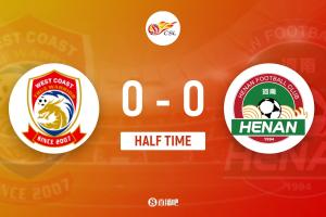 半场-阿卜杜肉苏力兜射中框两队0射正 青岛西海岸0-0河南