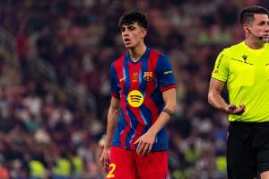 左脚踝扭伤！记者：18岁中场贝尔纳尔不会随巴萨前往赫塔费