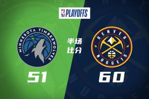 半场战报-掘金60-51森林狼 约基奇13+6+10 卡约11分 兰德尔14分