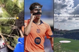 每体：赫塔费主场对阵巴萨，球迷爬到树上免费观看比赛