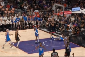 龙哥急了要挑战！狄龙被杰林威造进攻犯规 太阳挑战成功改阻挡